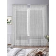 thumbnail image 3 of Grey Abstract Art Sheer Curtains for Living Room Bedroom, Vintage Linen Greek Key Geometric Light Filtering Sheer Curtains, Rod Pocket Voile Window Drapes, 2 Panels Set 52"x 108", 3 of 7