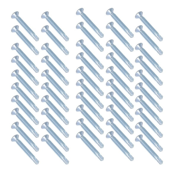 Self Drilling Screw, Zinc Plated Rust Proof Cross Self Drilling Screws Kit For Wood Work Round Head,Flat Head