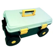 Rolling Garden Tool Cart w Storage Seat & Handle
