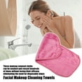 thumbnail image 3 of Unique Bargains 2pcs Reusable Makeup Removal Cleaning Cloth Washable Makeup Remover Cleaning Towels Rose Red 16''x8'', 3 of 7