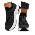 thumbnail image 3 of Women's Platform Shoes Mesh Sneakers Wedges Outdoor Travel Black 40, 3 of 7