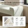 thumbnail image 5 of 58'' Upholstered Bench Chenille Boucle Modern Accent Bench End of Bedroom Entryway Ivory, 5 of 9