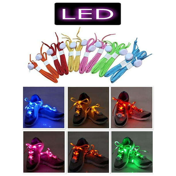 IClover [ 2 Pairs ] LED Shoe Laces Light Up Glow Flashing Shoelaces