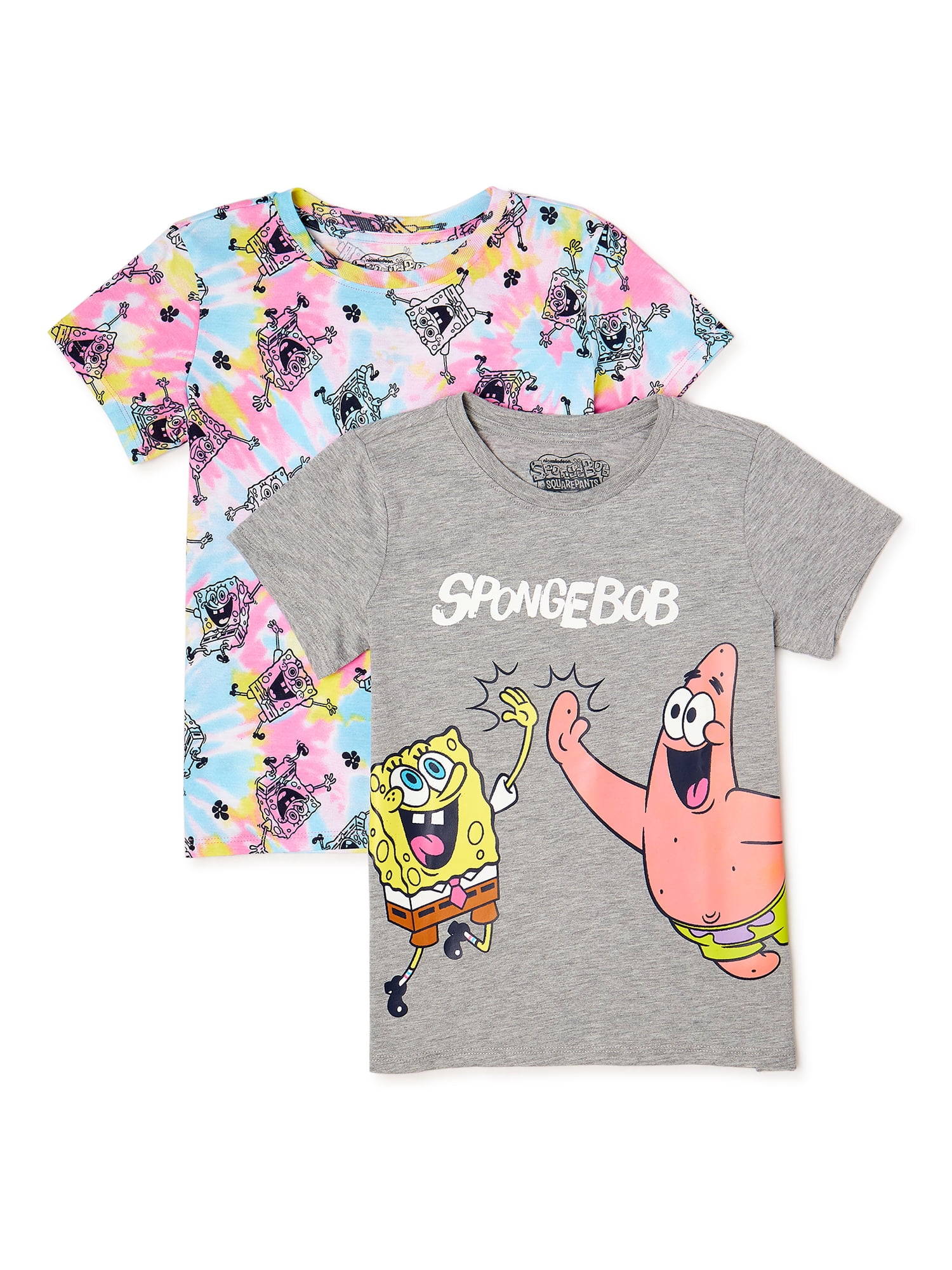 Spongebob Squarepants Girls Graphic TShirts, 2Pack, Sizes 418 & Plus
