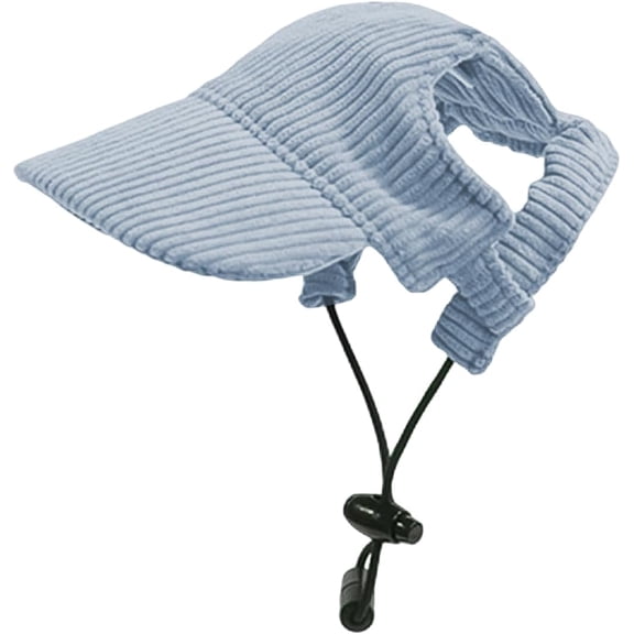 Dog Sun Hat with Ear Holes, Corduroy Pet Baseball Cap with Adjustable Strap for Small Dogs, Outdoor Bucket Visor Hat, S Size(xxw)