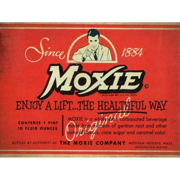 Tin Sign Vintage Chic Art Decoration Poster Since 1884 Moxie Soda Pop Drink Label for Store Bar Home Cafe Farm Garage or Club 12" X 8"