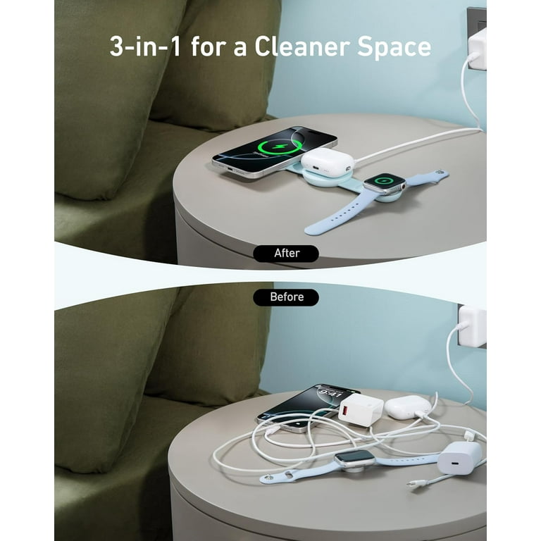 Anker MagGo Wireless Charging Station (3-in-1, Foldable Pad)
