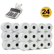 BuyRegisterRolls - 24/Pack Adding Machine Calculator Register Rolls 2 1/4" x 150ft, 1-ply Paper Rolls for El-1750 1801 P23 Printing Calculator