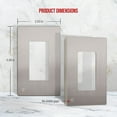 thumbnail image 3 of ENERLITES Elite Series Screwless Decorator Wall Plate Child Safe Outlet Cover, Size 1-Gang 4.68" H x 2.93" L, Unbreakable Polycarbonate Thermoplastic, SI8831-BNK, Brushed Nickel, 3 Pack, 3 of 5