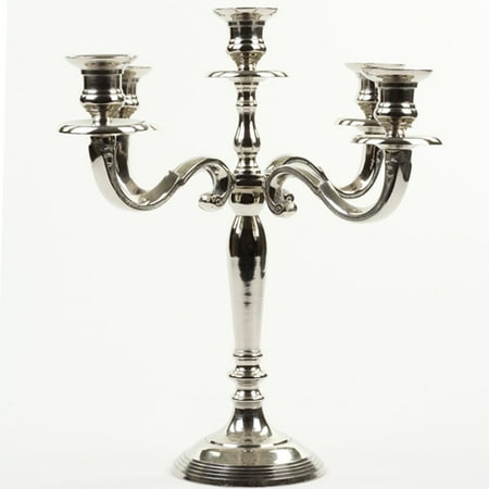 - Koyal Wholesale 5 Arm Metal Candelabra Candle Holder Centerpiece, 12