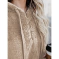 thumbnail image 2 of Sudadera con capucha Century Star para mujer, sudaderas con capucha borrosas, color caqui, 2 of 7