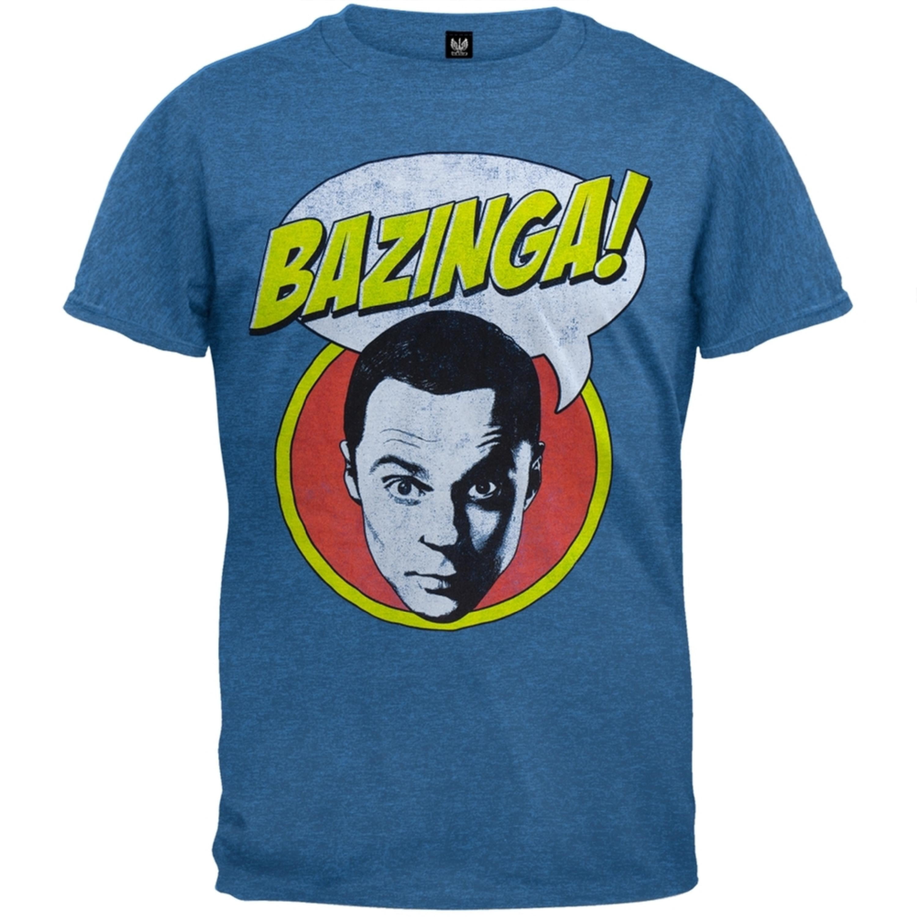 Big Bang Theory - Big Bang Theory - Sheldon Bazinga Bubble Soft T-Shirt ...