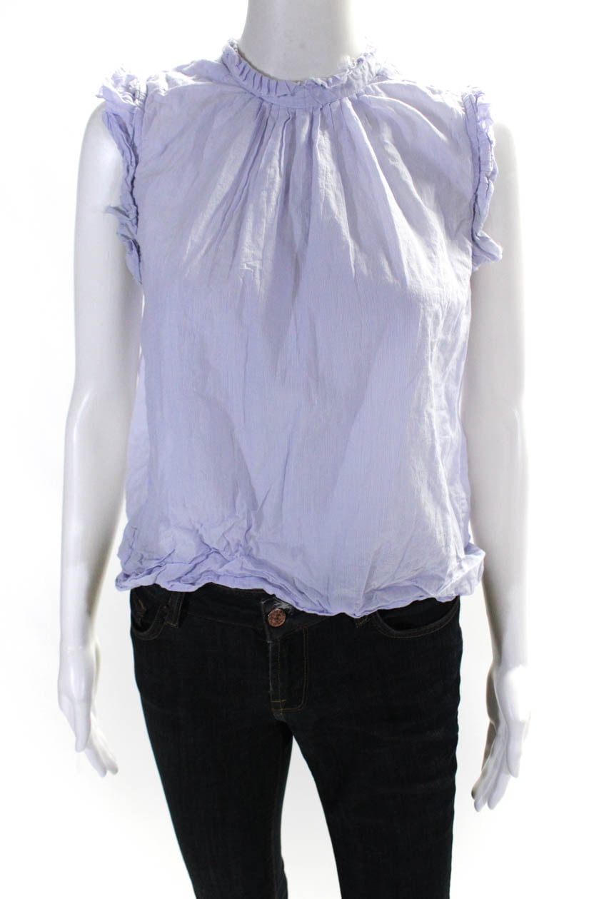 Pre Owned Frame Womens Cotton Sleeveless Seersucker Blouse Purple Small Walmart Com Pre Owned Frame Womens Cotton Sleeveless Seersucker Blouse Purple Small Walmart Com