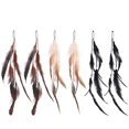 thumbnail image 1 of Ronrons - Pack de 6 extensiones de cabello bohemias hippies hechas a mano con pinza de plumas, peine, tocado, accesorios DIY para mujer (marrón, negro, caqui), 1 of 1