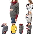 thumbnail image 2 of Chandails pour Femmes Automne Maternité Allaitement Chandail à Col Rond Compatible Allaitement Accès Caché Doux Extensible Mélange de Coton Chandail de Sport Femme Jaune P, 2 of 4
