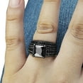thumbnail image 5 of Flmtop 2Pcs/Set Women Square Cubic Zirconia Finger Ring Engagement Wedding Jewelry, 5 of 5