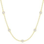 APSVO 18K Gold Plated Choker Necklaces for Women Teen Girls CZ April Birthstone Chain with CZ Crystal Birthday Jewelry Gifts