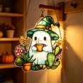 thumbnail image 4 of Halloween Ghost Suncatcher, 7.87X7.28 inch Acrylic Hanging Ornament, 2D Flat Window Pendant, Cute Halloween Wall Decor, Festive Garden Hanging Sign, Halloween Home Decoration for Party Display, 4 of 4