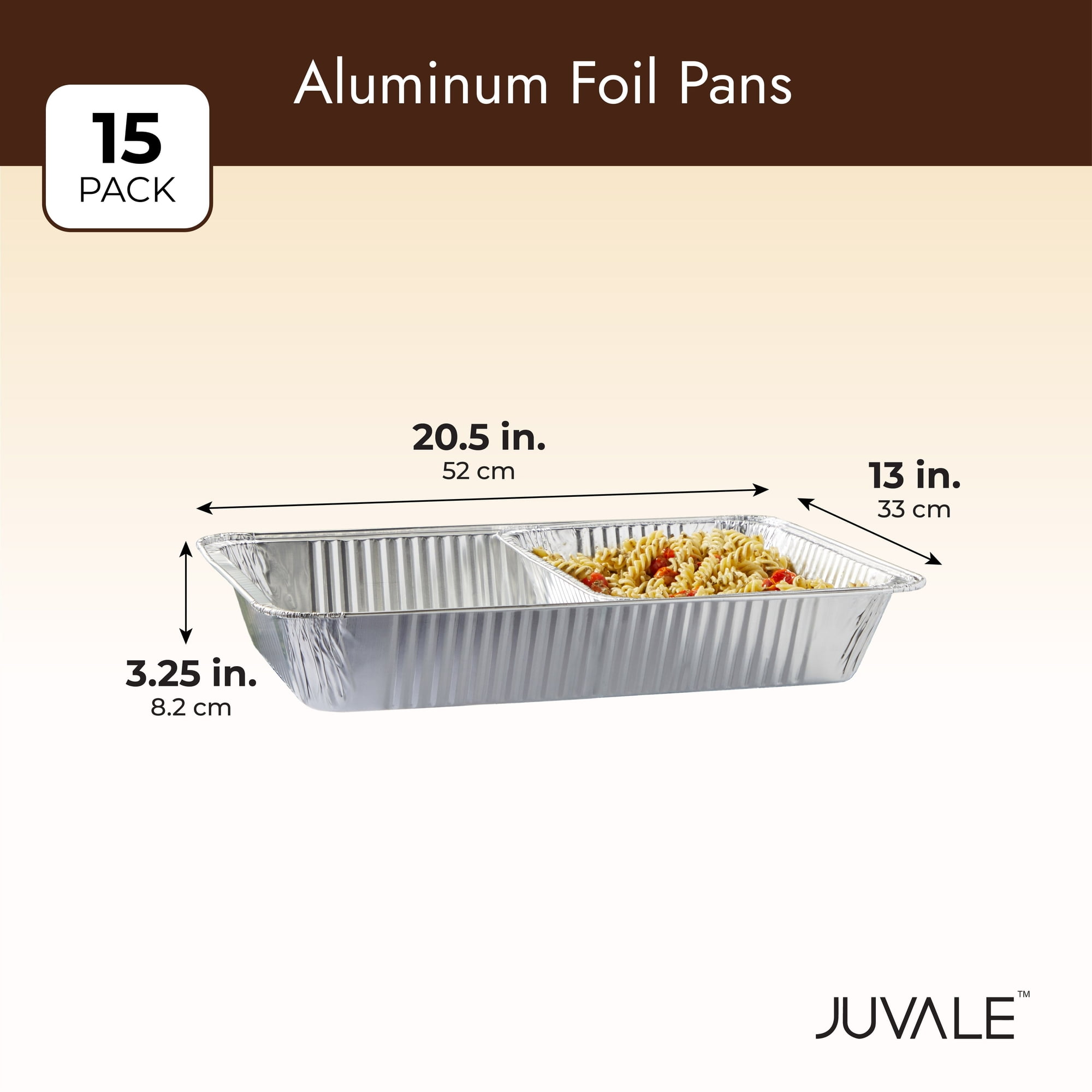  Juvale 15 Pack Aluminum Foil Pans 21 x 13, Full Size
