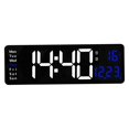 thumbnail image 1 of Reloj de pared digital electrónico, hora, fecha, temperatura, semana, pantalla USB, reloj colgante, , relojes LED para comedor, regalo, Azul BLESIY Reloj de pared digital, 1 of 8
