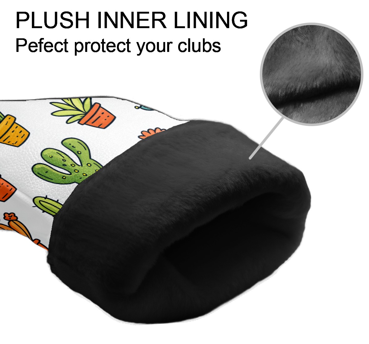 Golf Club Covers PU Leather Waterproof Head Covers for Fairway Woods Hybrids Succulents