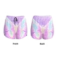 thumbnail image 3 of Daiia Purple Sparkling Butterfly Pattern Women's 2 in 1 Running Shorts - Lightweight Athletic Workout Gym Yoga Shorts Liner with Phone Pockets-Large, 3 of 7