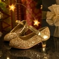 thumbnail image 6 of THEE BRON Toddler Flower Girl Gold Giltter High Heels Princess Dress Shoes, 6 of 6