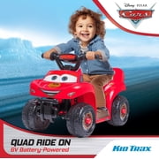 Kid Trax Toddler Disney Cars Quad Ride On Toy, Kids 1.5-3 Years Old, 6 Volt Battery and Charger Included, Max Weight 44 lbs, Lightning McQueen Red