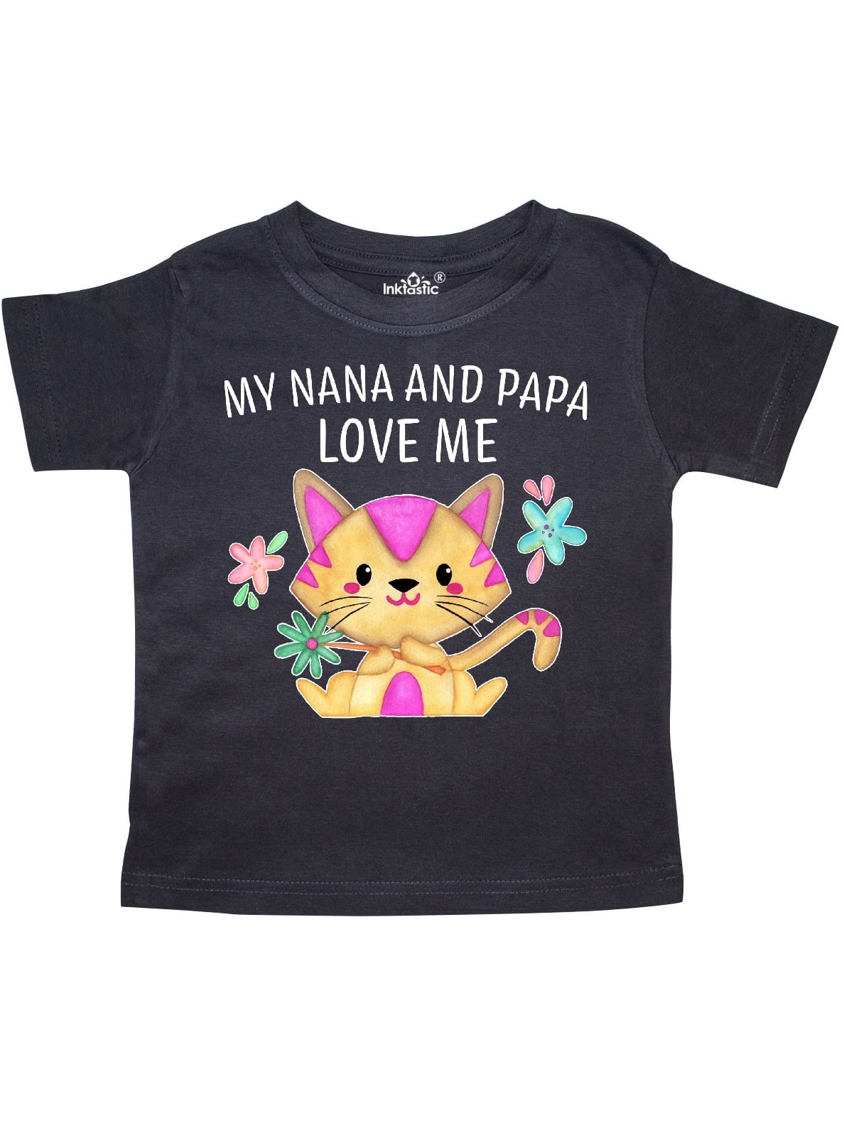 inktastic My Nana Loves Me with Cute Kitten and Flowers Baby T-Shirt
