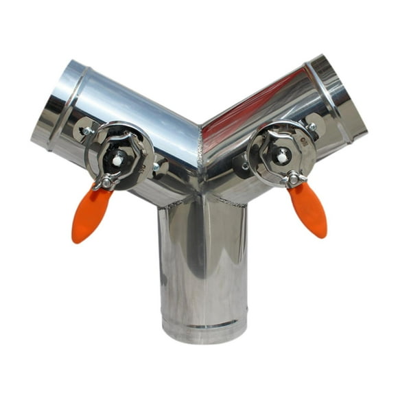 Regulador de volumen manual, conector de conducto de 3 vías, registro de ventilación, regulador de conducto de tipo Y ajustable de 3 vías para Diámetro exterior 76 mm