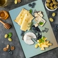 thumbnail image 5 of Occult Cutting Board, Boho Elements with Feather and Rocky Mountain Arrow Design, Decorative Tempered Glass Cutting and Serving Board, Large Size, Sepia Blue, by Ambesonne, 5 of 5