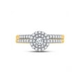 thumbnail image 2 of 10kt Yellow Gold Round Diamond Halo Bridal Wedding Ring Band Set 1/2 Cttw, 2 of 4