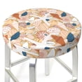 thumbnail image 3 of Easygdp Tropical Beach Sea Shell Print Easy To Install Bar Stool Covers&Stool Covers Round&Elastic Stool Cover, Barstool Covers,Washable&Bottom With Elastic Edge-13 inch, 3 of 7