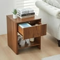 thumbnail image 4 of Mid Century Modern Night Stand Set 2 with Drawer, Farmhouse Nightstand for Bedroom, Small End Table with Storage, Living Room/Bed Side Table for Small Spaces, Fluted Cabinet Wood Nightstand, 4 of 6