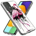 thumbnail image 2 of MUNDAZE Samsung Galaxy A72 Shockproof Clear Hybrid Protective Phone Case Pink Flamingo Painting Graffiti Cover, 2 of 5