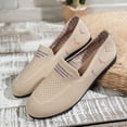 thumbnail image 4 of Miluxas Women’s Breathable Knit Slip On Flat Loafers Lightweight Comfort Non-Slip Soft Sole Casual Walking Penny Boat Shoes Beige 5.5(36), 4 of 8