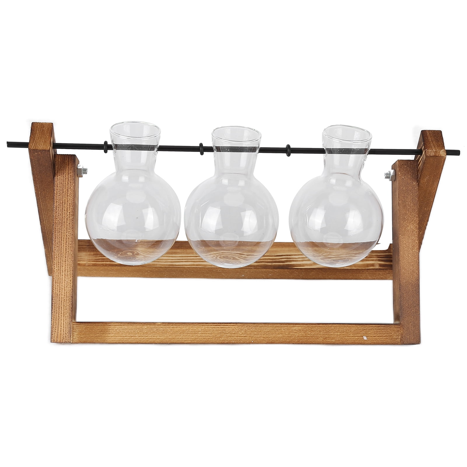 ANGGREK Desktop Glass Planter Vase Holder,Plant Terrarium with Wooden