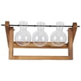 thumbnail image 1 of Terrario de plantas con soporte de madera, florero de vidrio, jardinera de vidrio de escritorio para decoración del hogar y la oficina (marco de madera, 3 botellas), 1 of 15