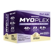 EAS Original Myoplex Maximum Muscle Builder | Meal Replacement Protein Drink Mix | Quality Protein Blend | 42g Protein | 20 Individual Packets (Vanilla Ice Cream)