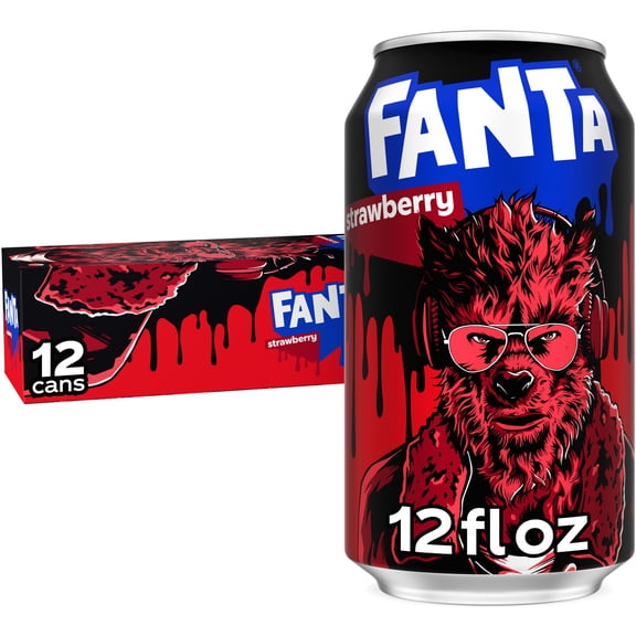 Fanta Strawberry Soda Pop Fridge Pack Cans, 12 fl oz, 12 Pack