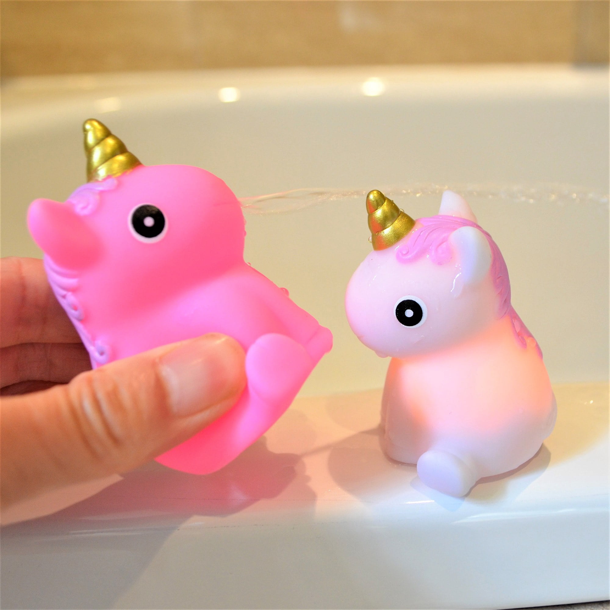 Buddy & Barney: Bath Time Unicorn World Activity Set - 27pc - Floating Jigsaw Activity Scene w/ Characters, Light-Up Unicorn, Water Squirter, Kids 3+
