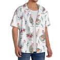 thumbnail image 2 of Balery Funny Chicken Camisa Casual de Manga Corta con Botones para Hombre, Texturizada, Estilo Cubano, para Playa, Verano-Small, 2 of 5