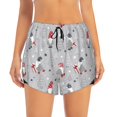 thumbnail image 2 of Balery Santa with Gifts Pantalones cortos deportivos para mujer con forro y dos bolsillos, elásticos, para entrenamiento, gimnasio, yoga-Medium, 2 of 7