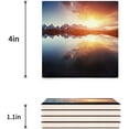 thumbnail image 3 of FMSHPON Mountain Sunrise Landscape Set of 6 Coaster for Drinks, Absorbent Ceramic Stone Coasters Cup Mat with Cork Base for Home Kitchen Room Coffee Table Bar Decor, 3 of 4