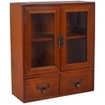 thumbnail image 3 of Brown MultiLayer Wooden Display Cabinet for Storing with Vintage Design and Quality 13.5 Inches, 3 of 4