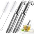 thumbnail image 1 of GFDYREE 2 Pack Tea Infuser and 2 Brush, Stainless Steel Tea Infuser Stick Pipe Tea Infuser for Loose Tea Leaf, Tea Leaf Infuser Food Grade Fine Mesh Tea Filter, 1 of 7