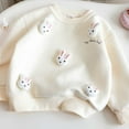 thumbnail image 5 of Ruyang Toddler Knit Sweater Long Sleeve Lined Warm Cute Bunny Crew Neck Pullover Tops Baby Girls Plain Fall Winter Clothes, 5 of 6