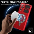 thumbnail image 2 of Dteck for Samsung Galaxy Note20 Ultra Case with Magnetic Invisible Stand, Compatible with MagSafe,Glass Screen Protector + Camera Protector Shockproof Rugged Case Cover for Galaxy Note20 Ultra,Red, 2 of 8
