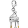 thumbnail image 3 of Sterling Silver Amore La Vita Rhodium-Pl Polished Enameled Piano Charm (37 X 14) Made In Thailand qcc623, 3 of 6