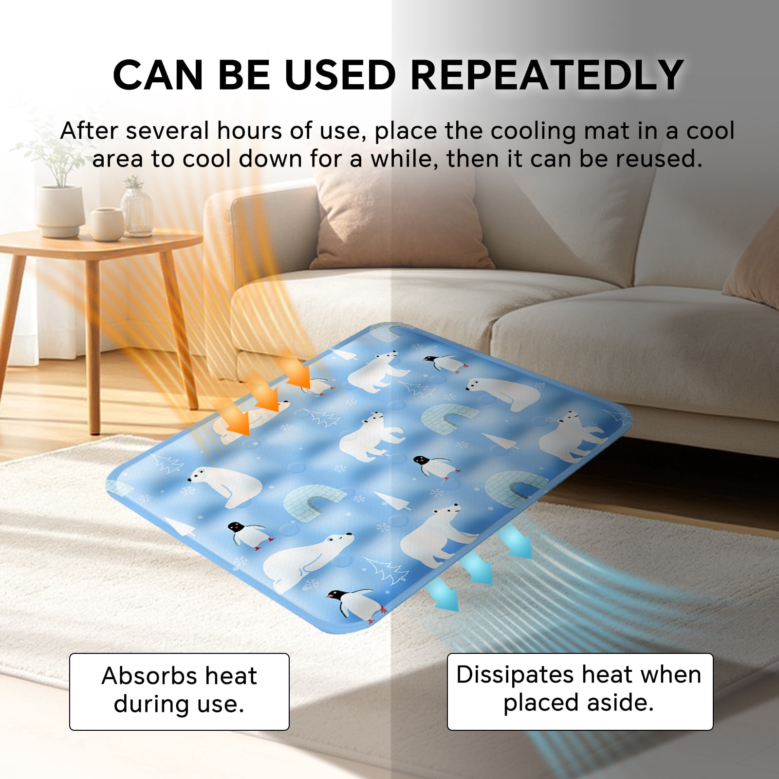 Pet Cooling Mat, Instant Cool Gel Pad for Dogs & Cats, Summer Instant Chill No Refrigeration, Portable Reusable Sleeping Bed (60*90cm/23.62*35.43in)